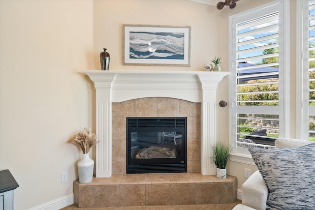 792 Bellagio, Redding, CA 96003 - detailed view of a fireplace and baseboards