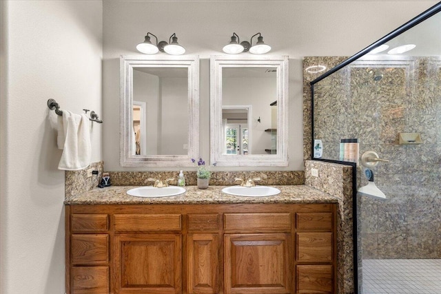 20030 Clay Ct, Cottonwood, CA 96022 - bathroom featuring a stall shower and double vanity