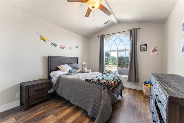 20030 Clay Ct, Cottonwood, CA 96022 - bedroom featuring dark wood-type flooring, baseboards, and a ceiling fan