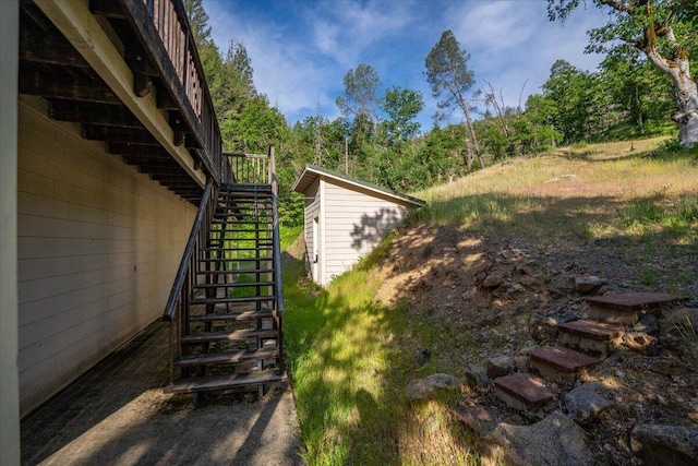 12876 E Fork Rd, French Gulch, CA 96033 - view of yard featuring stairs