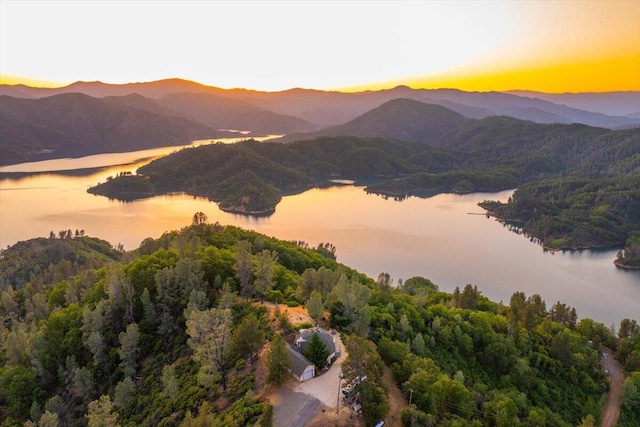 19028 Rocky Trl, Lakehead, CA 96051 - drone / aerial view of a water and mountain view and a forest