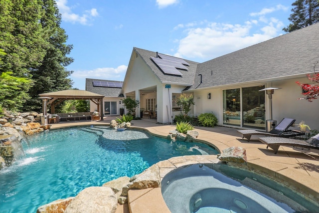 2154 Harvard Way, Redding, CA 96003 - view of swimming pool featuring a gazebo, a patio, and a pool with connected hot tub