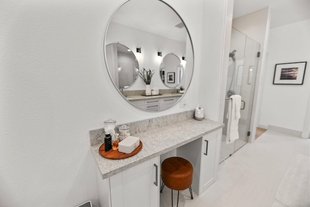 2154 Harvard Way, Redding, CA 96003 - full bath featuring a shower stall, vanity, and tile patterned floors