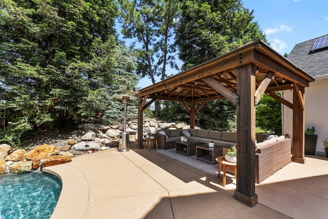 2154 Harvard Way, Redding, CA 96003 - view of patio / terrace with an outdoor hangout area, a gazebo, and an outdoor pool
