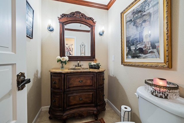 2990 Forest Hills Dr, Redding, CA 96002 - bathroom with tile patterned flooring, vanity, toilet, and baseboards
