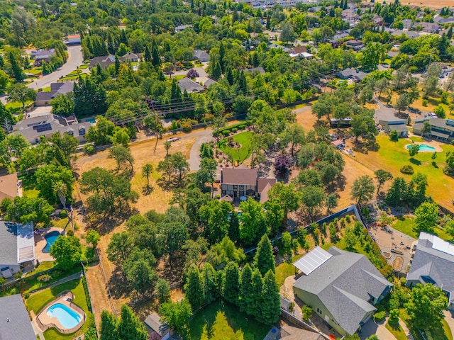 2990 Forest Hills Dr, Redding, CA 96002 - aerial perspective of suburban area featuring a pool area