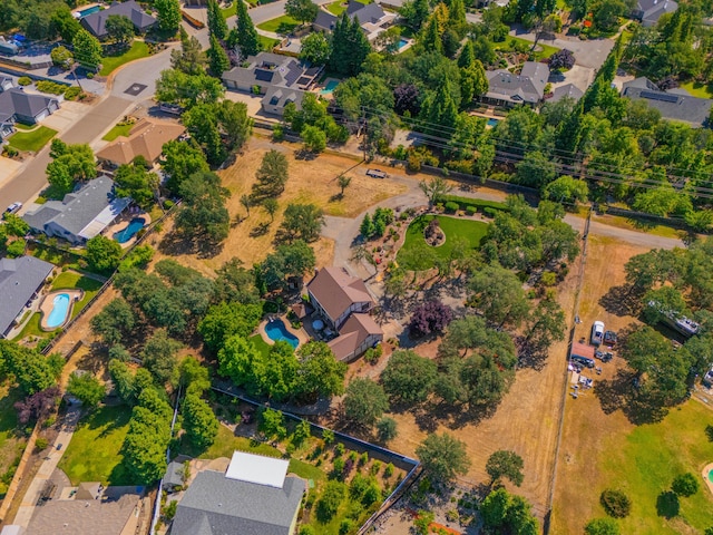 2990 Forest Hills Dr, Redding, CA 96002 - aerial perspective of suburban area featuring a pool area