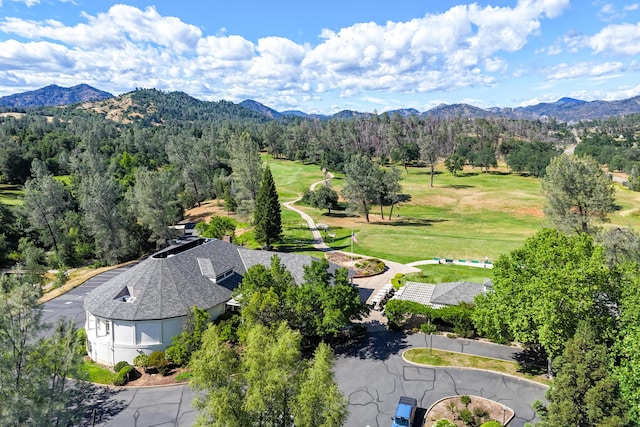 drone / aerial view of a mountain backdrop