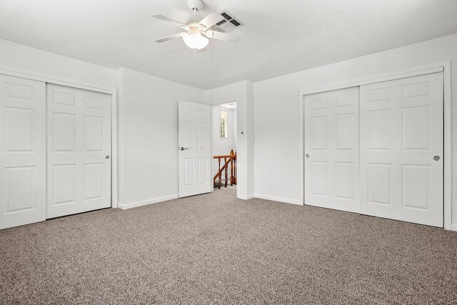 19186 Knighton Rd, Redding, CA 96001 - unfurnished bedroom featuring carpet flooring, baseboards, and a ceiling fan