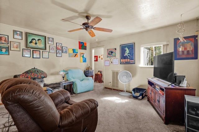 1704 Ashby Rd, Shasta Lake, CA 96019 - carpeted living area with a ceiling fan