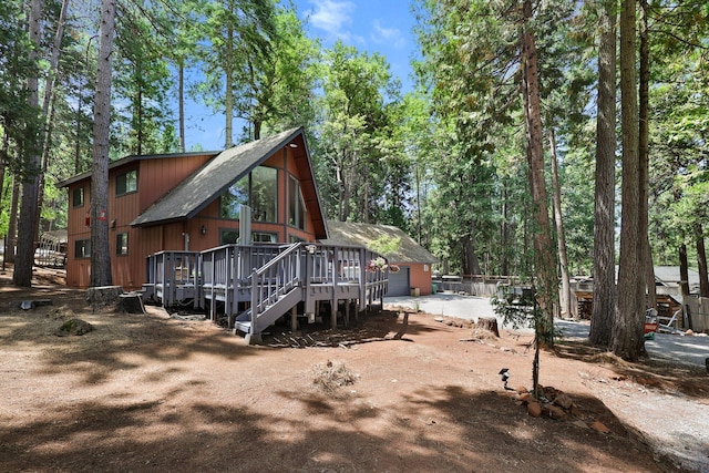 30681 Sleepy Hollow Dr, Shingletown, CA 96088 - view of front of home featuring a deck
