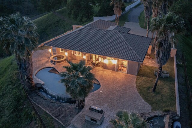 4684 Oak Glen Dr, Redding, CA 96001 - aerial view of property and surrounding area with a pool