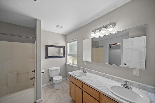 1706 Stanton Dr, Shasta Lake, CA 96019 - full bathroom featuring double vanity and shower / tub combination