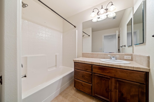 6552 Capitola Pl, Redding, CA 96001 - full bath featuring bathtub / shower combination, vanity, and tile patterned floors