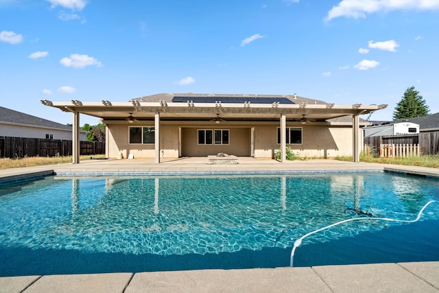 6552 Capitola Pl, Redding, CA 96001 - view of swimming pool with a ceiling fan and a patio area