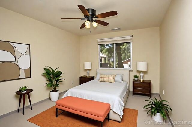7289 Clarabelle Ln, Shingletown, CA 96088 - bedroom featuring baseboards and a ceiling fan