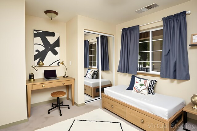 7289 Clarabelle Ln, Shingletown, CA 96088 - bedroom with an office area and a closet