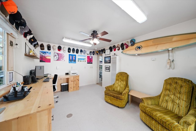 37189 Galena Cir, Burney, CA 96013 - office area featuring ceiling fan and light flooring