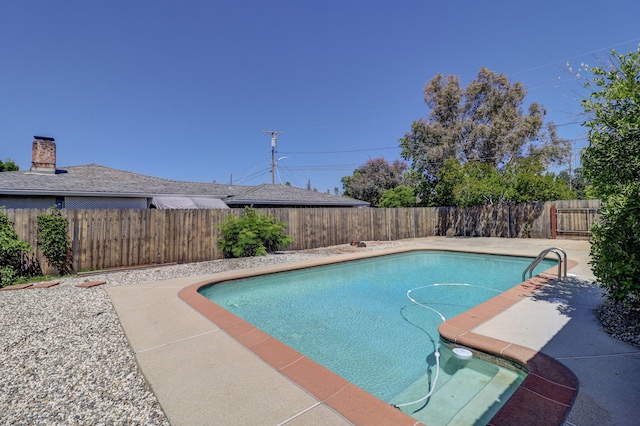 5801 Mountain View Dr, Redding, CA 96003 - view of swimming pool with a fenced backyard and a patio