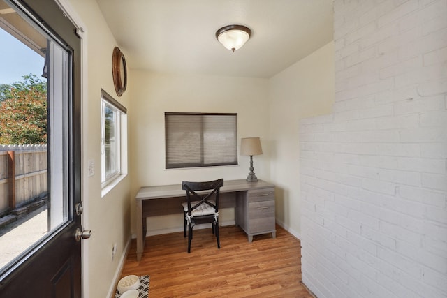 5801 Mountain View Dr, Redding, CA 96003 - office area featuring light wood finished floors and baseboards