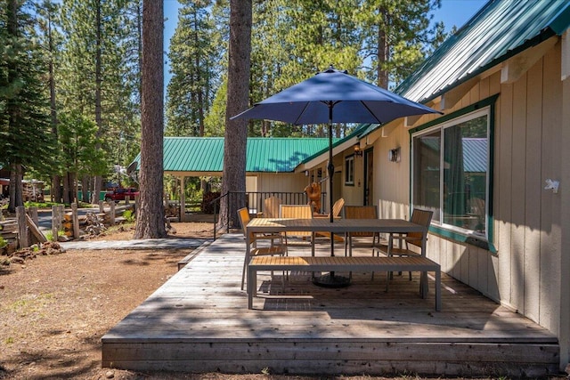 38290 Battle Creek Ave, Mineral, CA 96063 - wooden deck with outdoor dining space