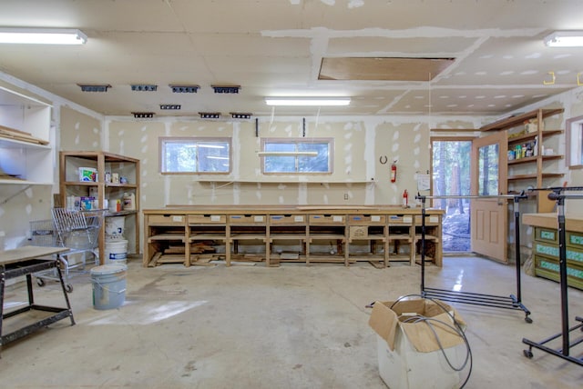 34836 Emigrant Trl, Shingletown, CA 96008 - miscellaneous room with a workshop area and concrete flooring
