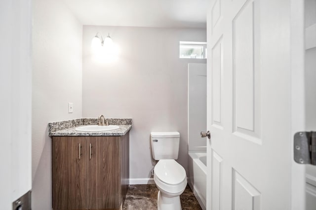 628 Hartnell Ave, Redding, CA 96002 - bathroom with vanity, toilet, and baseboards