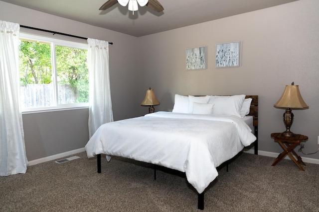 1018 Pineland Dr, Redding, CA 96002 - carpeted bedroom featuring baseboards and ceiling fan