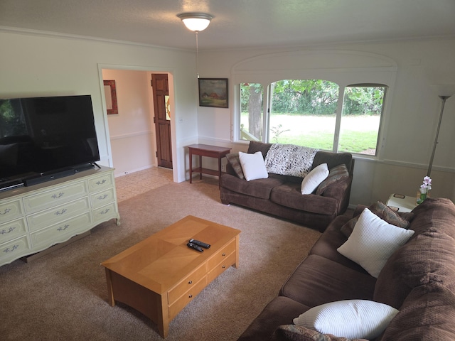8198 Green Acres Ln, Redding, CA 96002 - living area with light carpet and crown molding