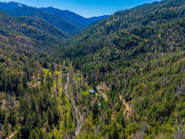 8916 Reading Creek Rd, Douglas City, CA 96024 - aerial view of a heavily wooded area and a mountain backdrop