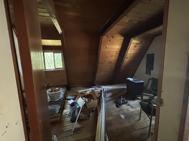 10473 Blue Mountain Ranch Rd, Whitmore, CA 96096 - interior space featuring hardwood / wood-style flooring and wooden ceiling