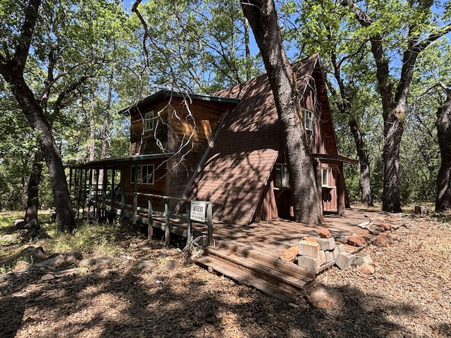 10473 Blue Mountain Ranch Rd, Whitmore, CA 96096 - view of side of home featuring a wooden deck