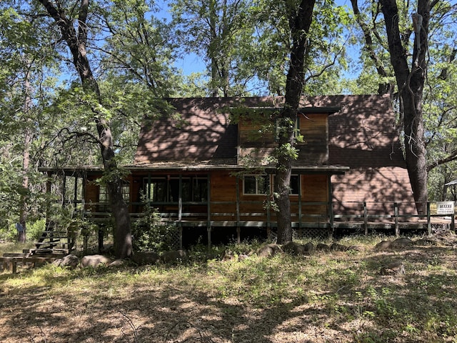 10473 Blue Mountain Ranch Rd, Whitmore, CA 96096 - rear view of house featuring a wooden deck
