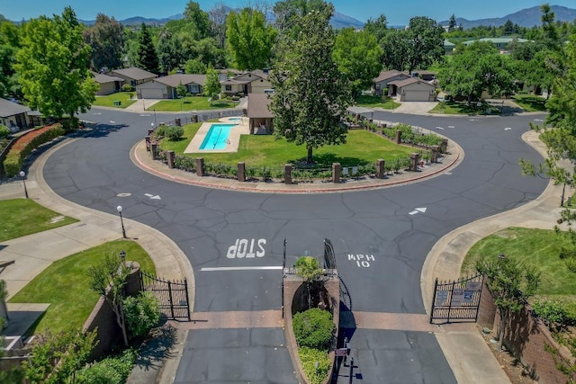 1922 Paris Ave, Redding, CA 96001 - view of home's community featuring a gate, a mountain view, and a residential view