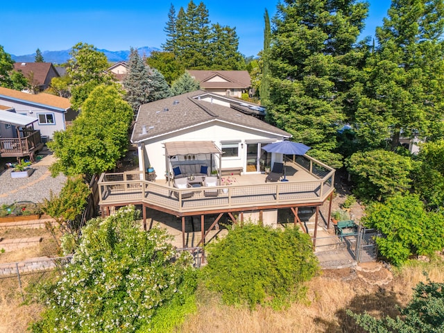 1163 Golden Gate Trl, Redding, CA 96003 - rear view of property with a deck, a gazebo, and a shingled roof