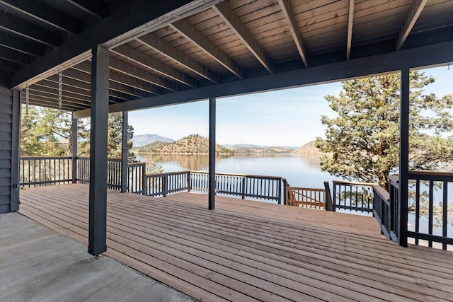 4740 Rainbow, Weed, CA 96094 - wooden terrace featuring a water and mountain view