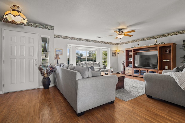 3608 Capricorn Way, Redding, CA 96002 - living room with hardwood / wood-style flooring and ceiling fan