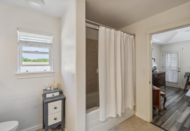 2654 Queens Way, Redding, CA 96001 - full bath with shower / tub combo, toilet, vanity, and tile patterned flooring