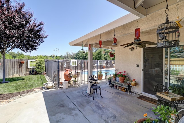 2654 Queens Way, Redding, CA 96001 - view of patio featuring ceiling fan