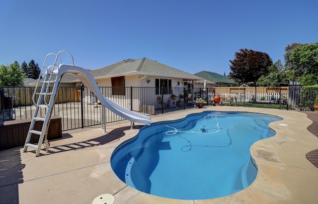 2654 Queens Way, Redding, CA 96001 - view of pool with a water slide and a patio