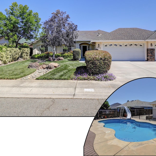2654 Queens Way, Redding, CA 96001 - view of front of home featuring an attached garage and driveway