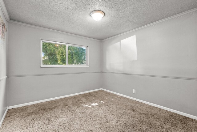 3262 Camellia St, Anderson, CA 96007 - carpeted empty room with crown molding, a textured ceiling, and baseboards