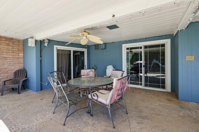 3330 Scenic Dr, Redding, CA 96001 - view of patio with ceiling fan and outdoor dining area