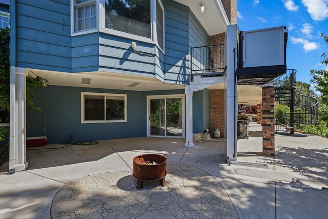 3330 Scenic Dr, Redding, CA 96001 - view of patio featuring stairway and a balcony