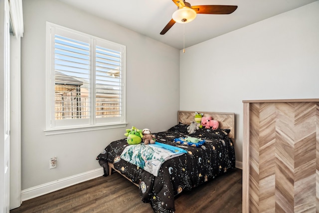 3126 Chaucer Way, Shasta Lake, CA 96019 - bedroom with wood finished floors, baseboards, and ceiling fan