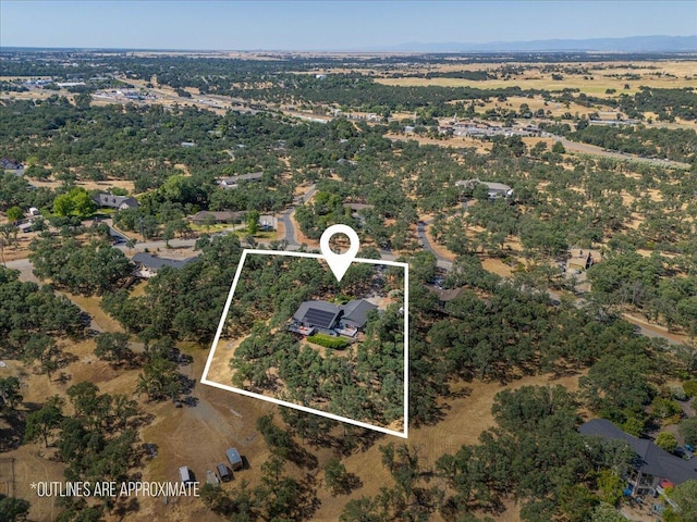 21350 Wilcox Rd, Red Bluff, CA 96080 - aerial view of property and surrounding area featuring property parcel outlined