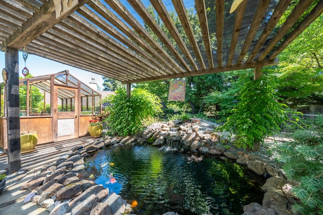 3811 Andes Dr, Redding, CA 96001 - view of swimming pool with an exterior structure and an outbuilding