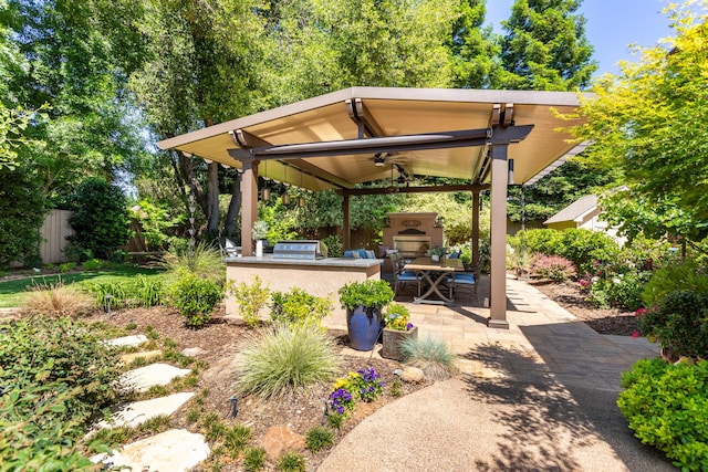 2830 Montana Sky Dr, Redding, CA 96002 - view of patio featuring area for grilling and a gazebo