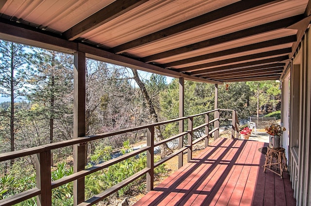 19370 Mountain Maple Rd, Lakehead, CA 96051 - deck featuring view of scattered trees
