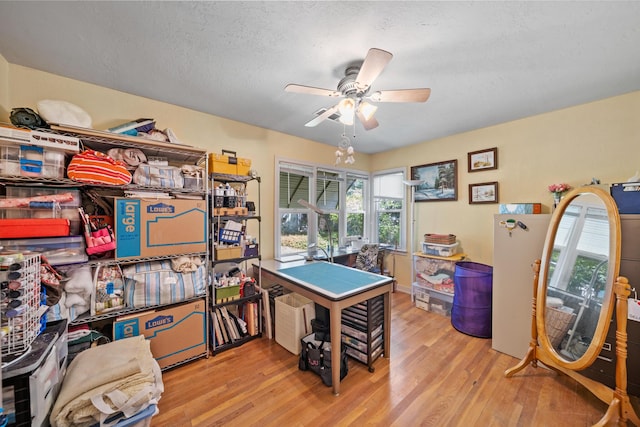 2940 Felstet Ln, Redding, CA 96001 - office space with wood finished floors, ceiling fan, and a textured ceiling